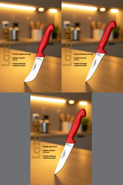 Silver Serisi Çantalı 5 Li Mutfak Bıçak Seti Gastronomi Mutfak Bıçak Seti HDS-73 - Resim 3