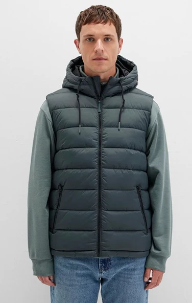 Mavi 0110604 Kapüşonlu Şişme Erkek Yelek ürün görseli 1