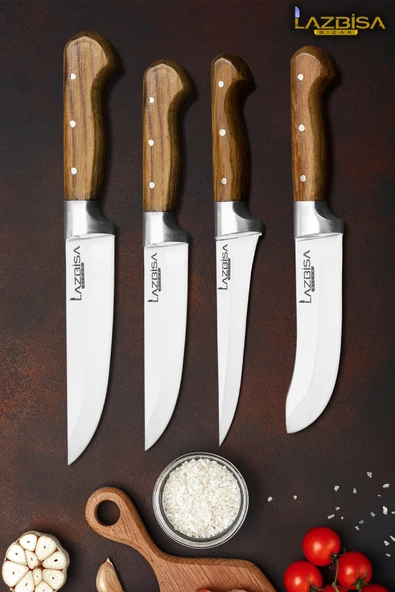 Hand Craft Mutfak Bıçak Seti Et Ekmek Sebze Salata Börek Bıçağı 4 Lü Set HDS-32 ürün görseli 1