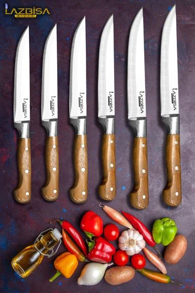 Hand Craft Mutfak Bıçak Seti Et Ekmek Sebze Salata Börek Bıçağı 6 Lı Set HDS-36 ürün görseli 1