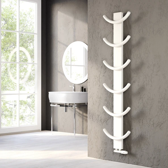 Lojimax Alüminyum Dekoratif Havlupan Oxy 1270x400 mm 5 Dilim Dokulu Beyaz|465 W Yüksek Isıl Güç | 5 Yıl Üretici Garantisi ürün görseli