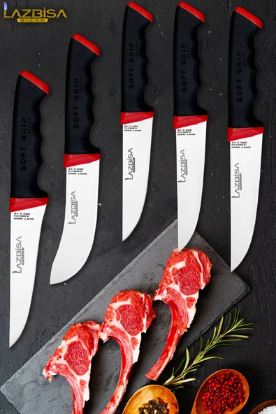 Soft Serisi Mutfak Bıçak Seti Et Ekmek Sebze Pizza Salata Börek Şef Bıçağı 5 Li Set HDS-17 ürün görseli 1