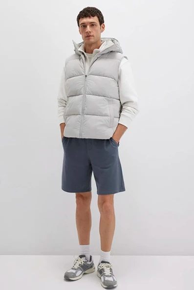 Mavi 0110089 Kapüşonlu Şişme Erkek Yelek - Resim 4