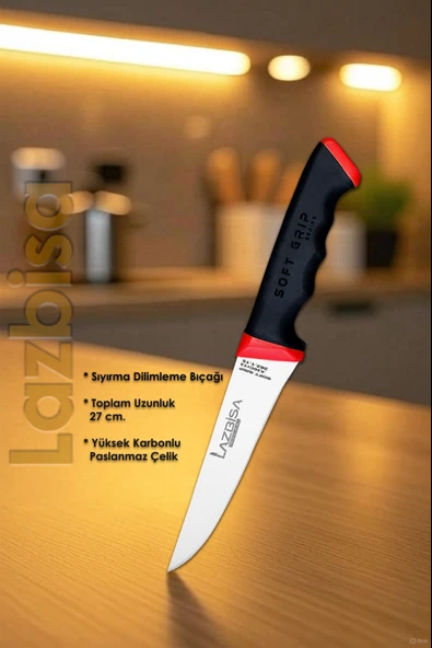 Soft Serisi Mutfak Bıçak Seti Et Ekmek Sebze Pizza Salata Börek Şef Bıçağı 5 Li Set HDS-17 - Resim 5