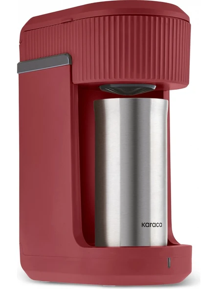 Karaca Mono Personal Filtre Kahve Makinesi ve Inox Kişisel Termos Hediyeli Red - Resim 6