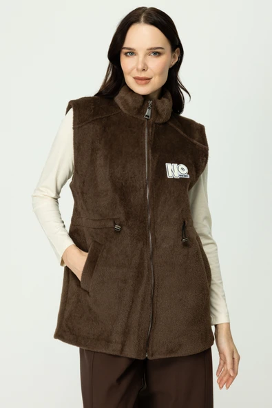 46926 ONTEKS SAKALLI KUMAŞ BELİ LASTİKLİ CEPLİ YELEK ürün görseli