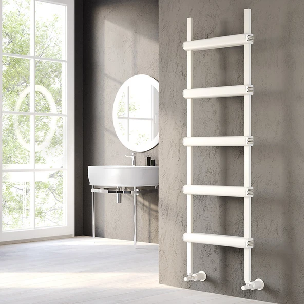 Lojimax Alüminyum Dekoratif Havlupan Tianna Line 1900x500mm 6 Dilim Dokulu Beyaz|884 W Yüksek Isıl Güç | 5 Yıl Üretici Garantisi ürün görseli