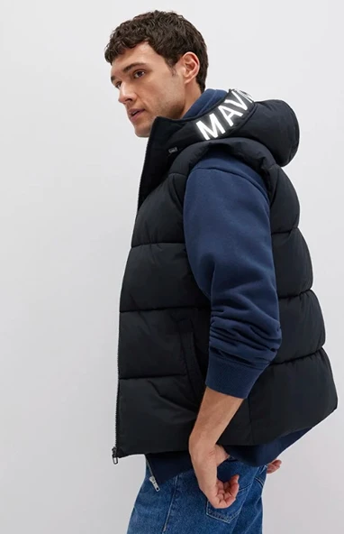 Mavi 0110089 Kapüşonlu Şişme Erkek Yelek - Resim 7