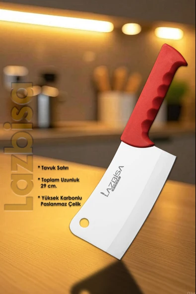 Silver Serisi Mutfak Bıçak Tavuk Kemik Et Satırı Mutfak Bıçak Satırı HDS-64 - Resim 2