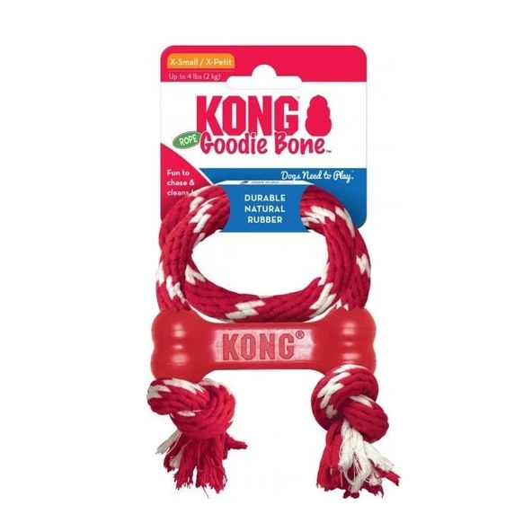 KONG Goodie Bone Kemik Şeklinde İp Sallantılı Çok Amaçlı Köpek Oyuncağı XS ürün görseli
