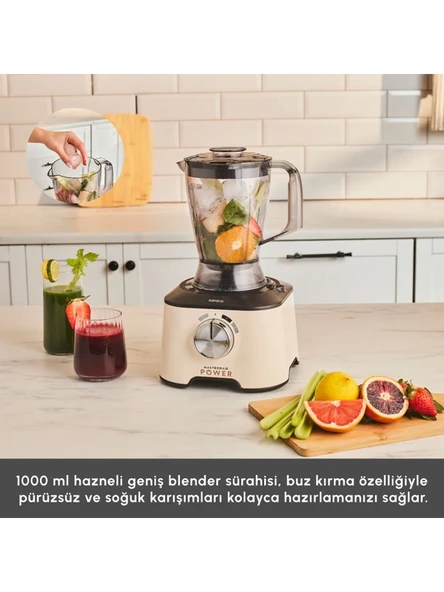 KARACA Mastermaid Power Multifunctional 10 in 1 Soft Cream Mutfak Robotu, Blender Seti 2000w - Resim 5