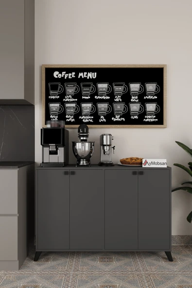 AYMOBSAN Vista Kahve Kahve Köşesi 4 Kapaklı Çok Amaçlı Dolap Kiler Mutfak Dolabı Beyaz ürün görseli