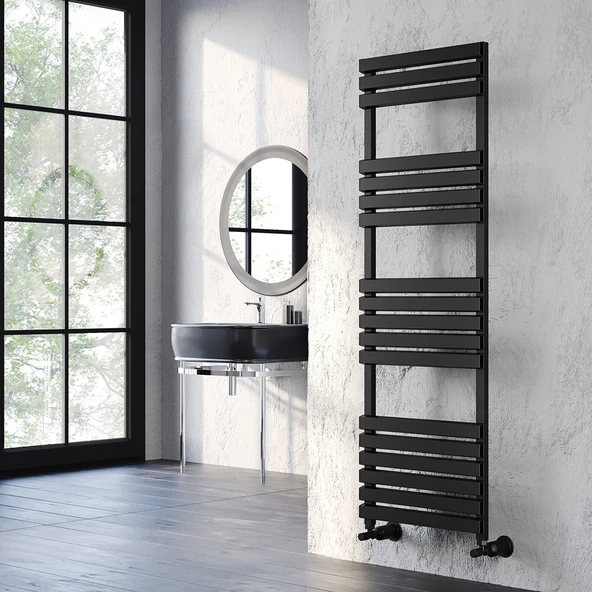 Lojimax Alüminyum Dekoratif Havlupan Sorte Plus 1550x500mm 18 Dilim Dokulu Siyah|1269 W Yüksek Isıl Güç | 5 Yıl Üretici Garantisi ürün görseli