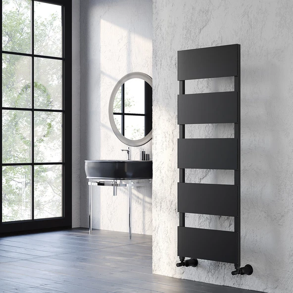 Lojimax Alüminyum Dekoratif Havlupan Lora 1100x500mm 4 Dilim Dokulu Siyah|495 W Yüksek Isıl Güç | 5 Yıl Üretici Garantisi ürün görseli