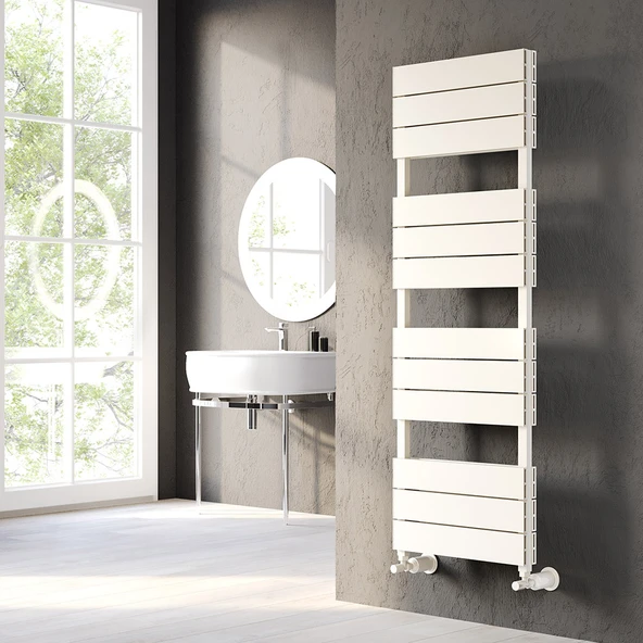 Lojimax Alüminyum Çift Panel Dekoratif Havlupan Benoit Double 1500x500mm 12 Dilim Dokulu Beyaz|1611 W Yüksek Isıl Güç | 5 Yıl Üretici Garantisi ürün görseli