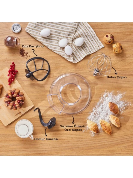 KARACA Pro Artisan Zaman Ayarlı Tartılı Mutfak Şefi Royal Berry 1600 W 5 Litre - Resim 8