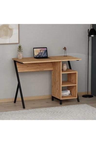 AYMOBSAN Rio Metal Ayaklı Çalışma Masası Atlantik Çam - Resim 2