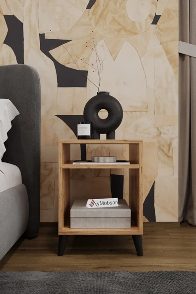 AYMOBSAN Simina Açık Raflı Komodin Yatak Yanı Sehpa Atlantik Çam ürün görseli