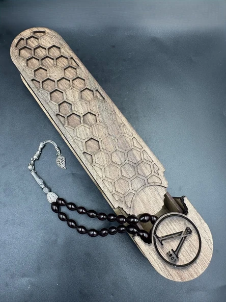 Alpaka Yaprak Püskül  Ateş Kehribar Tespih - Resim 4