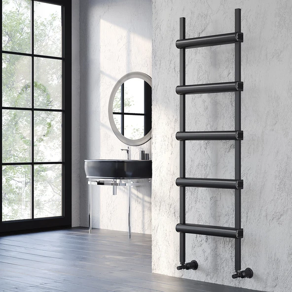 Lojimax Alüminyum Dekoratif Havlupan Tianna Line 1900x500mm 6 Dilim Dokulu Siyah|884 W Yüksek Isıl Güç | 5 Yıl Üretici Garantisi ürün görseli