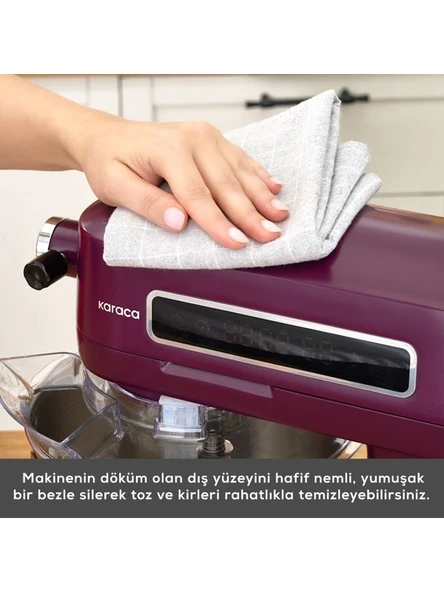 KARACA Pro Artisan Zaman Ayarlı Tartılı Mutfak Şefi Royal Berry 1600 W 5 Litre - Resim 6