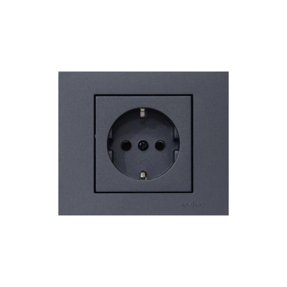 10 Adet Ovivo Grano Füme Topraklı Priz Çerçeve Dahildir ürün görseli 1