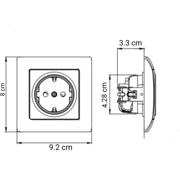 Quantum Siyah Zil Anahtarı Light (kapı 0tomatiği) (ovivo) Çerçeve Hariçtir. - Resim 2