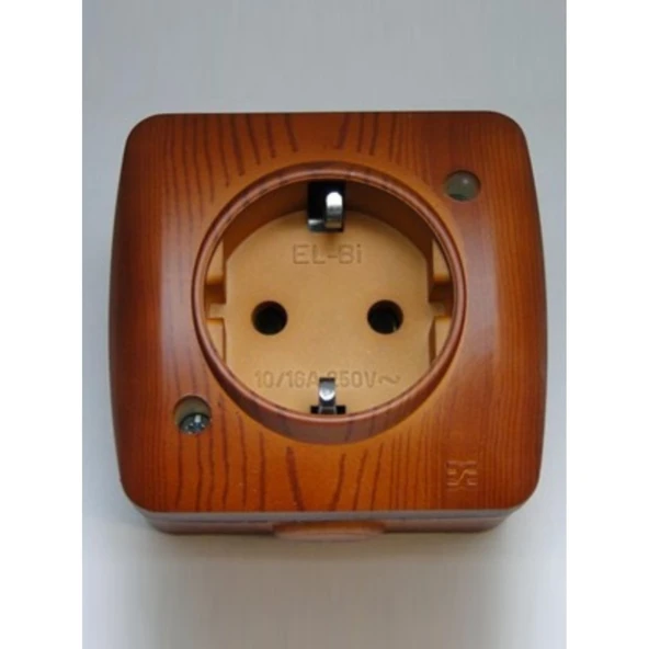 Sıva Üstü Kiraz Ahşap Renkli Priz Elbi / Alsu ürün görseli