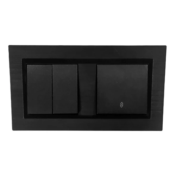 Quantum Siyah Komütatör (ikili Anahtar)+vaviyen 2'li Set (ovivo) ürün görseli