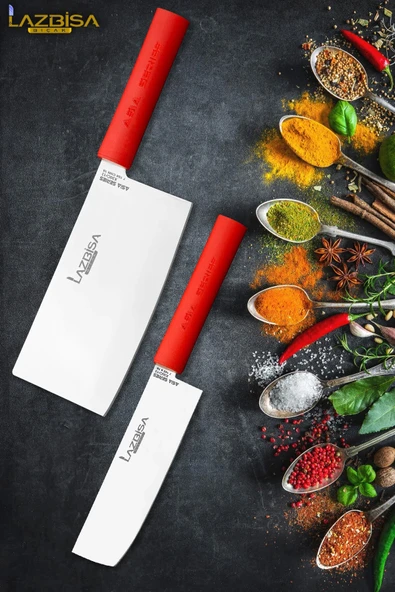 Asia Serisi Mutfak Bıçak Seti Et Ekmek Sebze Salata Börek Uzakdoğu Şef Bıçağı 2 Li Set HDS-25 ürün görseli 1