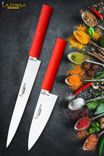 Asia Serisi Mutfak Bıçak Seti Et Ekmek Sebze Salata Suşi Sivri Şef Bıçağı 2 Li Set HDS-27 ürün görseli 1