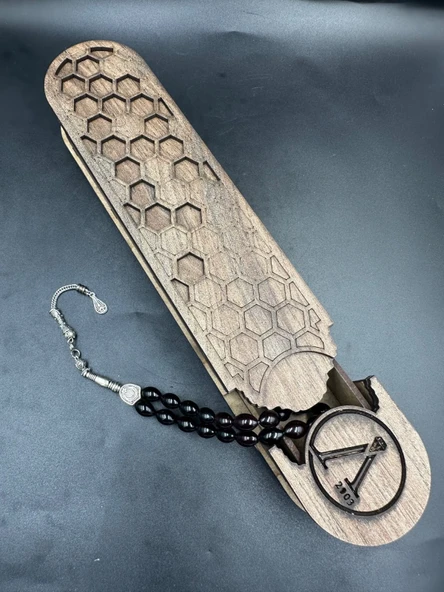 Alpaka YPüskül  Ateş Kehribar Tespih - Resim 5