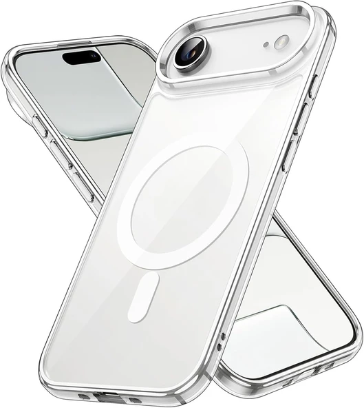 Cisteen Apple iPhone 17 AİR uyumlu Magsafe Şarj Özellikli Şeffaf Sert PC SARARMAZ Telefon Kılıfı  ürün görseli 1