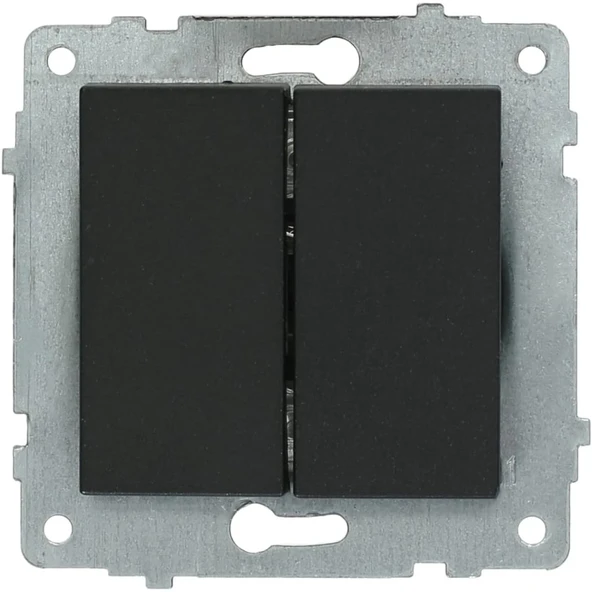 Ovivo Quantum Siyah Komütatör (ikili Anahtar) Çerçeve Dahildir - Resim 3