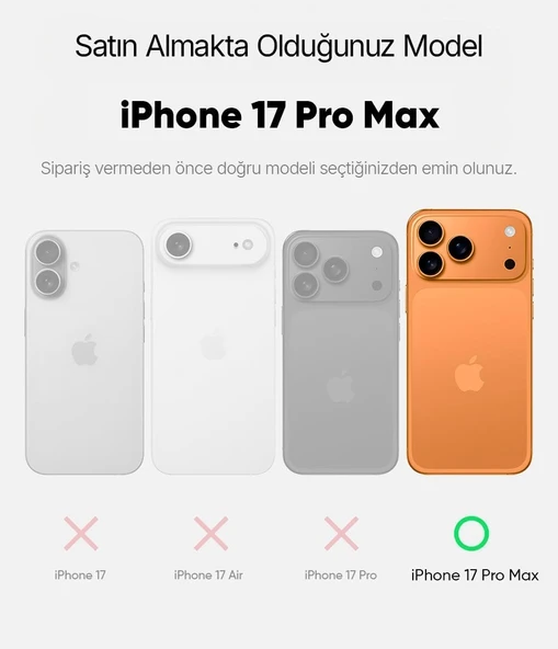 Cisteen Apple iPhone 17 Pro Max uyumlu Magsafe Şarj Özellikli Şeffaf Sert PC SARARMAZ Telefon Kılıfı  - Resim 5