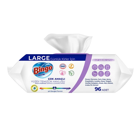 Bingo Yüzey Temizlik Havlusu Large Lavanta 96x12 (1152 YAPRAK) - Resim 3