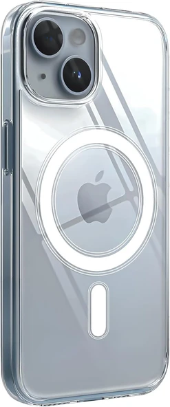 Cisteen Apple iPhone 14/15 Plus uyumlu Magsafe Şarj Özellikli Şeffaf Sert PC SARARMAZ Telefon Kılıfı  ürün görseli 1