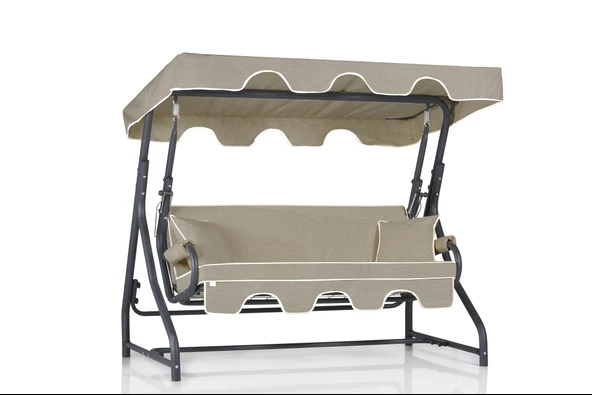 Olea 3 Kişilik Bahçe Balkon Teras Salıncağı -  Panama Bej ürün görseli