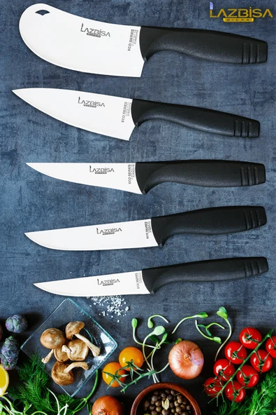 Eco Serisi Mutfak Bıçak Seti Et Ekmek Sebze Pizza Salata Börek Şef Bıçağı 5 Li Set HDS-06 ürün görseli 1