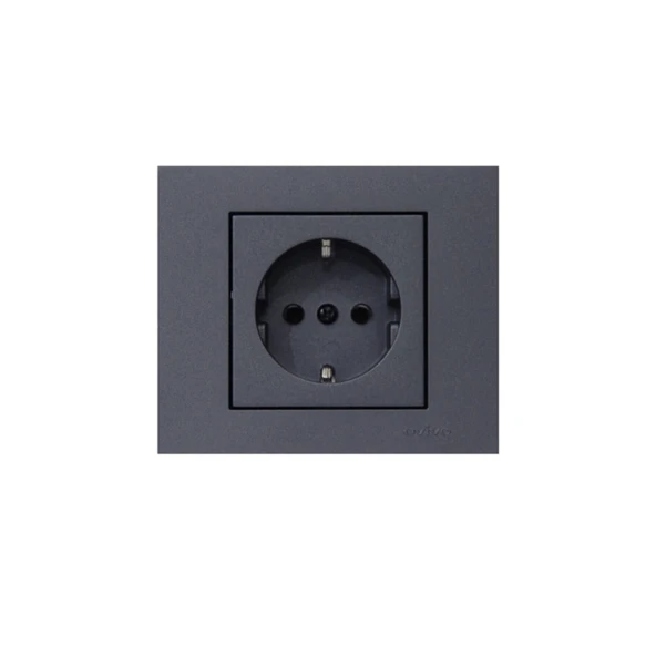 Ovivo Grano Füme Topraklı Priz Çerçeve 1 Adet ürün görseli