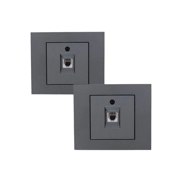 12 Adet Ovivo Grano Metalik Füme Numeris Telefon Prizi Çerçeve Dahil ürün görseli 1