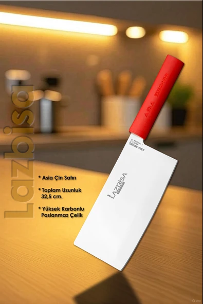 Asia Serisi Mutfak Bıçak Seti Et Ekmek Sebze Salata Börek Uzakdoğu Şef Bıçağı 2 Li Set HDS-25 - Resim 2