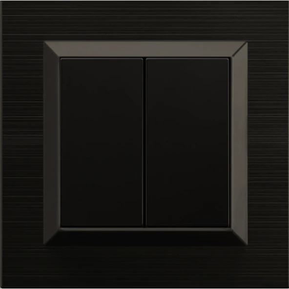 Ovivo Quantum Siyah Komütatör (ikili Anahtar) Çerçeve Dahildir ürün görseli