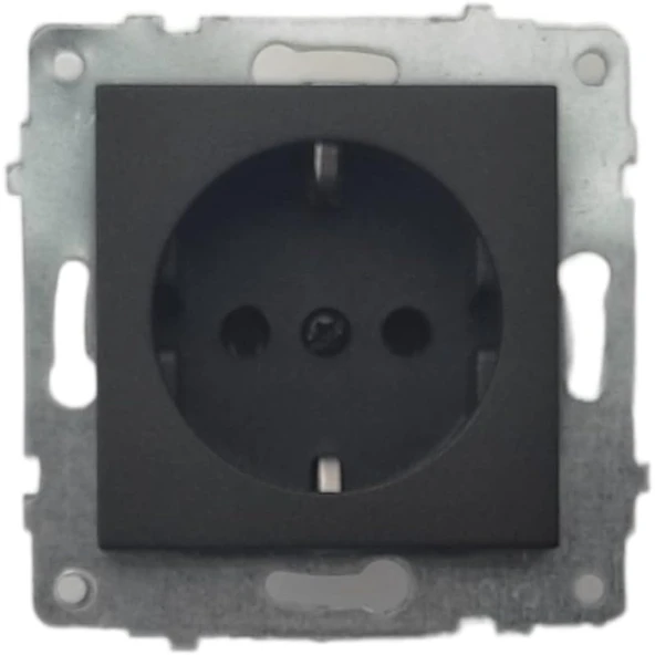 Quantum Siyah Topraklı Priz (ovivo) Çerçeve Hariçtir. ürün görseli