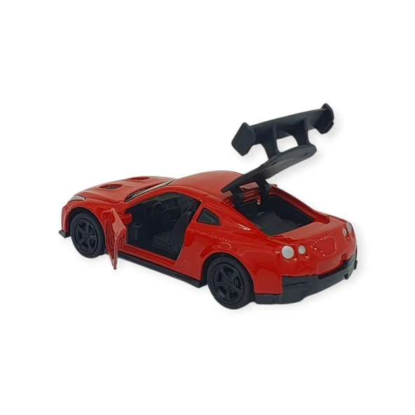 Çek Bırak Metal Küçük Arabalar 8 cm - 6411A-5 - Kırmızı - Resim 3