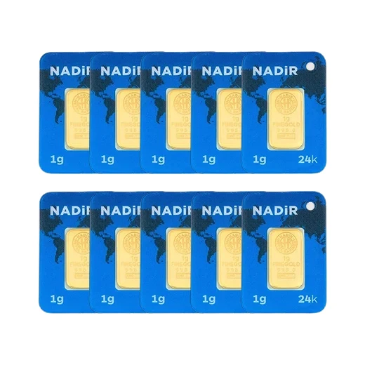 AgaKulche 24 Ayar 10 Adet 1 gr 995 Nadir Külçe Altın ürün görseli 1