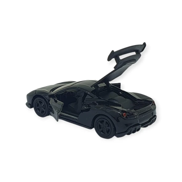 Çek Bırak Metal Küçük Arabalar 8 cm - 6411A-9 - Siyah - Resim 3