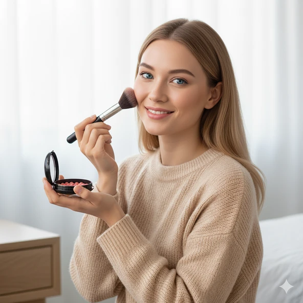 Gabrini 304 Top Allık – Ball Blusher Pembe-Bronz Karışımı Işıltılı Allık - Resim 3