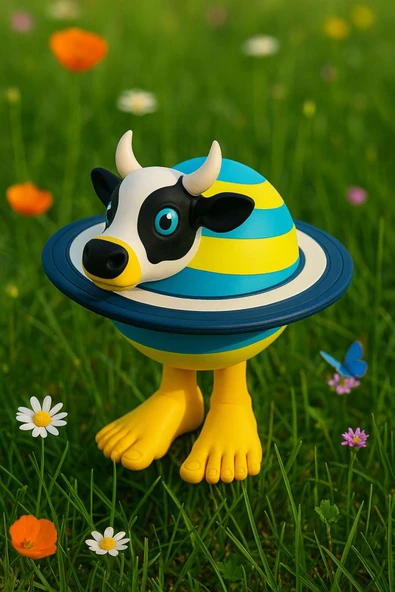 Oppy La Vacca Saturno Saturnita Figürü Brainrot Tung Tung Sahur ailesi üyesi La Vaca Saturno Saturnita ürün görseli