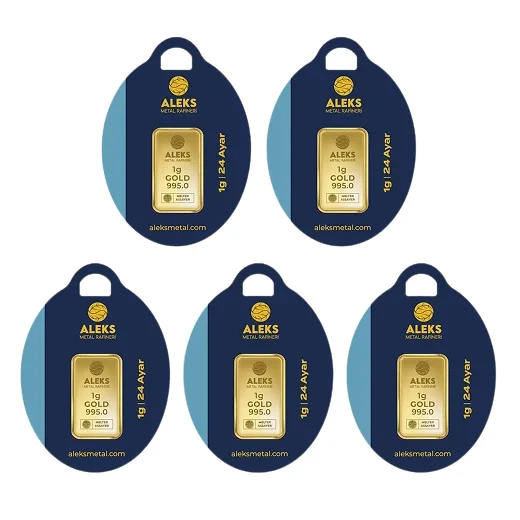 AgaKulche 24 Ayar 5 Adet 1 gr 995 AMR Külçe Altın ürün görseli 1